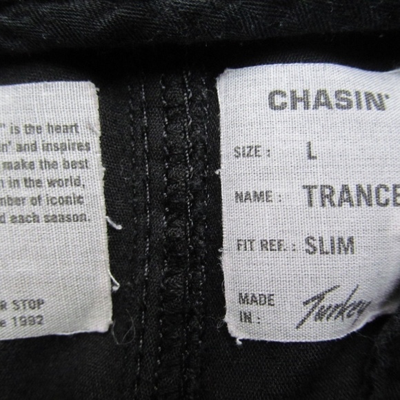 Chasin Trance Black Slim Outdoor Running Joggers Sweatpants Size L - Picture 11 of 14